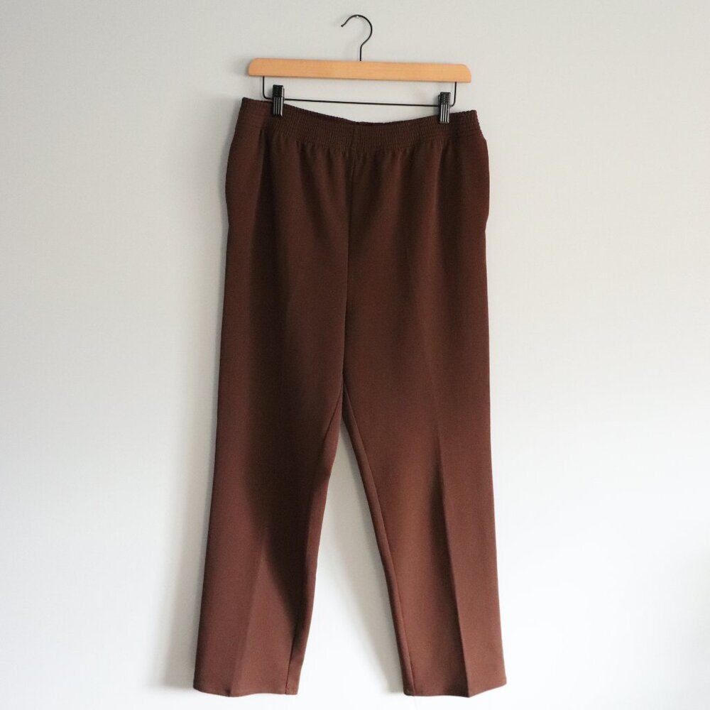 Northern Traditions Women's Brown 10P Stretch Straight Leg Casual Lounge Pants